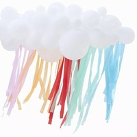 Girlanda balónikový mrak s dúhovými stuhami 40 ks