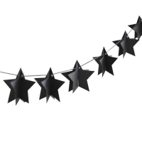 Girlanda papierové 3D hviezdy čierne 2 m
