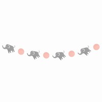 Girlanda papierová Slony ružová 200 cm