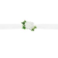 Girlanda tylová biela s ružami na auto 1,7 m