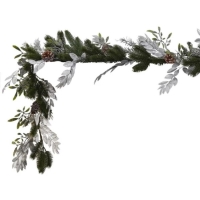 Girlanda vianon Vetviky einy a strieborn listy 1,8 m