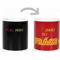 Hrnek meniaci sa s eskm textom "Miluji ptky"