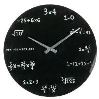 Hodiny ierne sklo Mathematic 35 cm