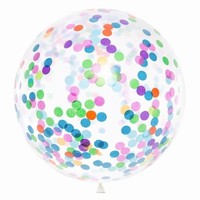 JUMBO balón transparentný s farebnými konfetami