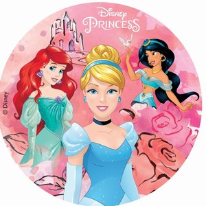 Fondnov list na dort Disney Princess 20 cm - bez cukru
