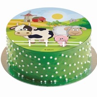 Jedl papier na tortu Zvieratk na farme 20 cm