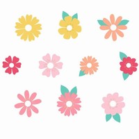 Kartičky na poháre na pitie Kvety, 10 rôznych vzorov