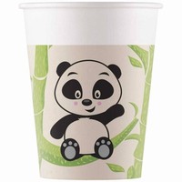 TÉGLIKY papierové kompostovateľné Panda 200ml 8ks