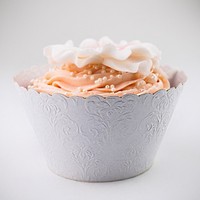 Košíček na cupcake perleťovo biely 5,5x8,5 cm (12 ks)