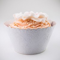 Koek na cupcake perleovo biely 5,5x8,5 cm (12 ks)