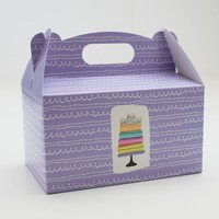Krabičky na zákusky - Moje narodeniny torta fialová 200 x 130 x 100 mm (8 ks)
