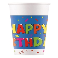 Kelmky paprov Happy Birhtday 200 ml 8 ks