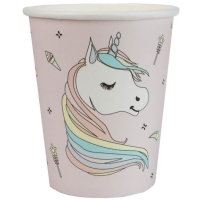 Tgliky papierov Jednoroec pastelov 270 ml 10 ks
