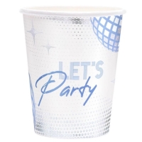 Kel�mky pap�rov� Lets Party b�l� 220ml 6ks