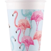 Kelímky papierové Tropical Flamingo 200 ml, 8 ks