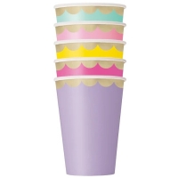 Kelmky paprov pastelov se zlatm okrajem 350 ml 10 ks