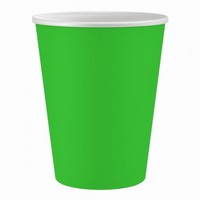 Kelímky papierové zelené 250 ml, 6 ks
