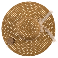 Klobk slamen prrodn s ipkovou maou bov 46 cm