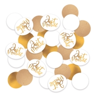 Konfety papierov na stl Just Married biela/zlat 14 g