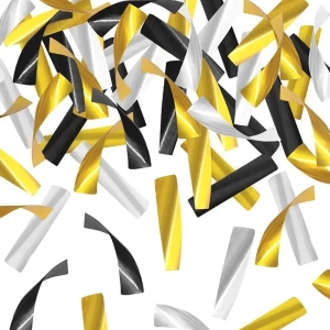 Konfety vystřelovací zlato-stříbrno-černé 60 cm