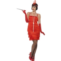 Kostým 20. léta červený krátké šaty vel. L