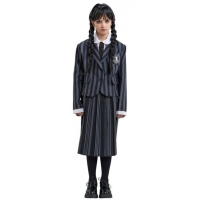 Kostým dievčenský Wednesday školská uniforma čierna/sivá