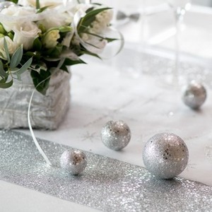 KOULE dekoran stibrn glitr 10ks