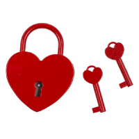 Kovový zámok lásky Srdce s 2 kľúčmi
