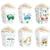 Krabičky na popcorn Autá 8,5 x 12,5 cm 6 ks