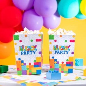 Krabiky na popcorn Block party 8,5 x 12,5 cm 6 ks