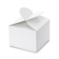 Krabiky na svadobn mandle, biele 6 x 5 x 6 cm 10 ks