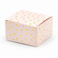 Krabičky svetlo ružové, zlaté bodky 6x3,5x5,5 cm (10 ks)