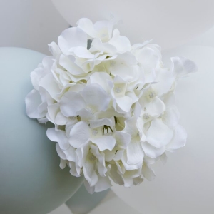 Květy hortenzie umělé bílé 3 ks