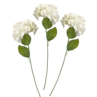 Kvety hortenzie umelé biele 3 ks