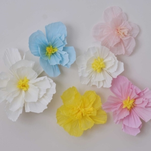 Květy z hedvábného papíru mix 6 ks