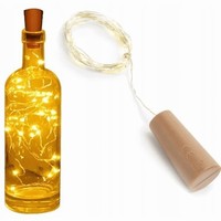 LED svetielka na fľašu s korkom, teplá biela, 197 cm