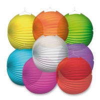 Lampión papierový jednofarebný mix farieb 25 cm, 1 ks