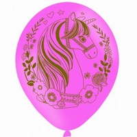 Latexové balónky Magický jednorožec růžové 6 ks