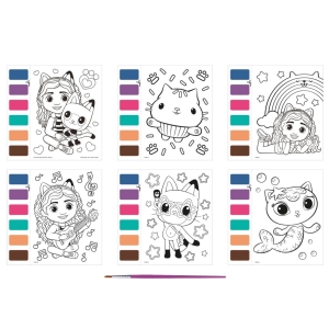 Malování s vodovkami Gábinčin kouzelný domeček 6 obrázků + štětec