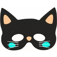 Maska Happy Halloween Čierna mačka