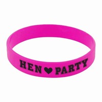 Náramok gumový HEN Party ružový 6 ks