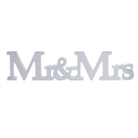 Nápis drevený Mr & Mrs 45 x 10 cm