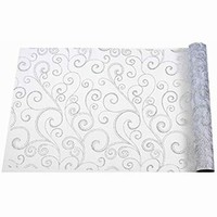 Organza s glitrami Arabeska strieborn 36 cm x 5 m
