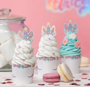 Obaly na muffiny se zpichy Unicorn pastel 6 ks