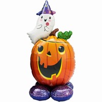 Balnik Halloween fliov Obr balnik tekvica a duch 140 cm