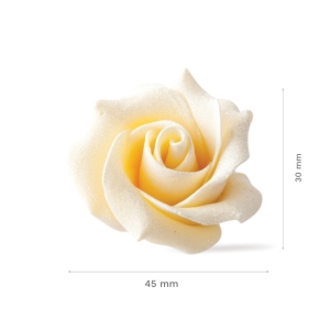 Čokoládové růže na dort perleťově bílé 45 x 30 mm 15 ks