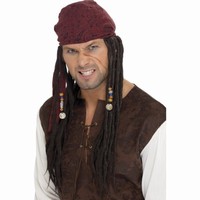 PARUKA pirát, šátek s dredy 1ks