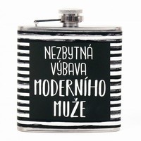 Ploskaka s eskm textom "Nezbytn vbava modernho mue" 175 ml