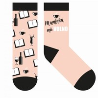 Ponožky humorné s textom v češtine "Maminka má volno" veľ. 39-42