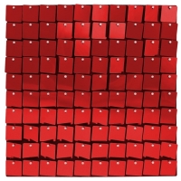 Panel dekoračný, červený 30x30 cm, 100 štvorcov